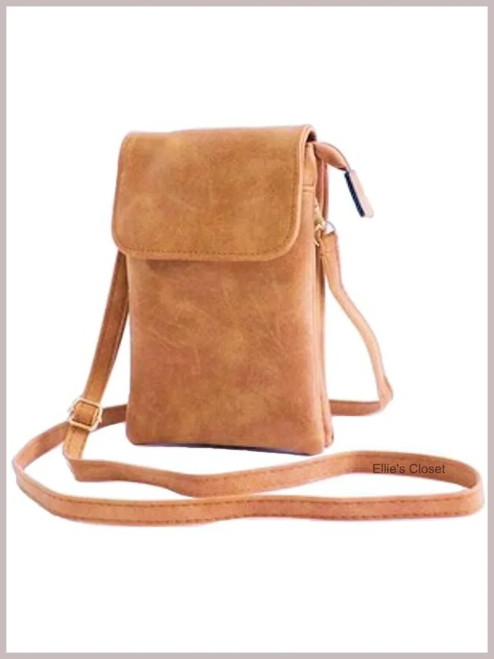 Vegan Leather Crossbody Phone Bag Purse with Adjustable Strap